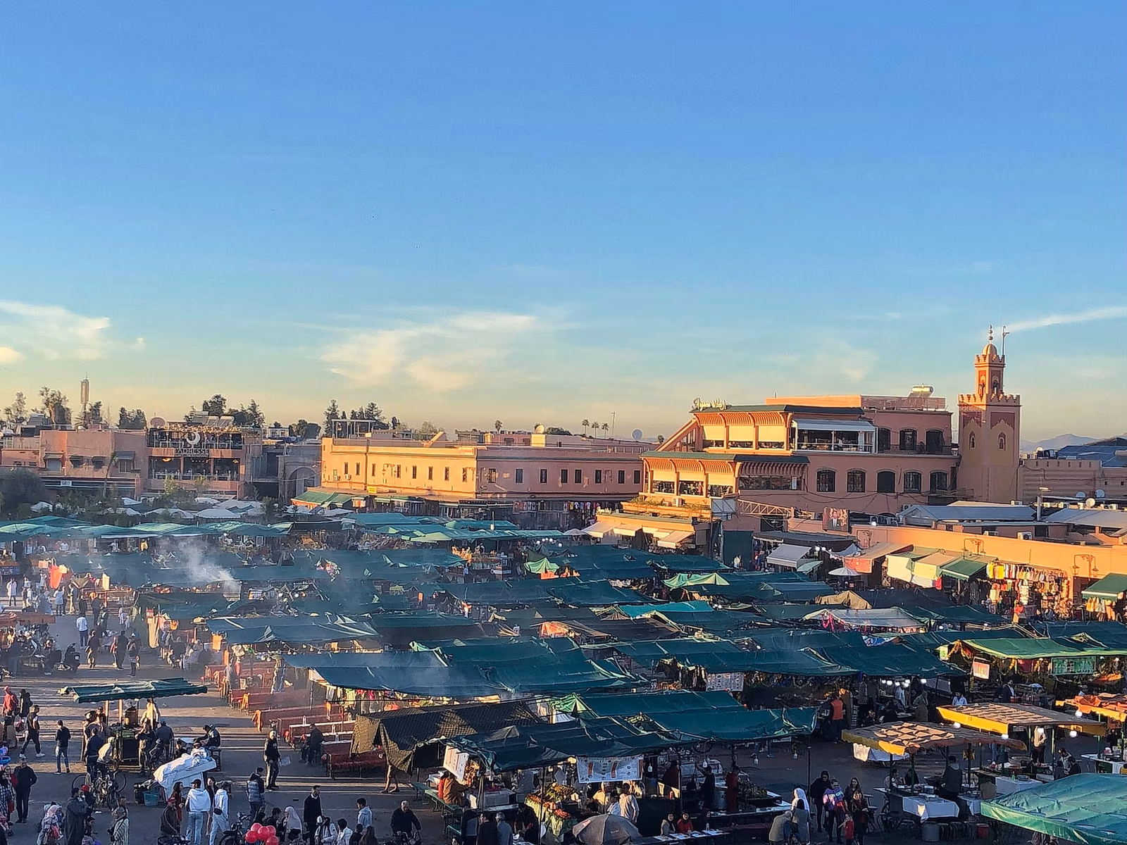 Jemaa el fna panorama dusk