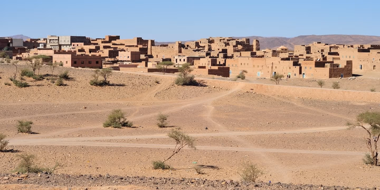 Saghro village desert plain